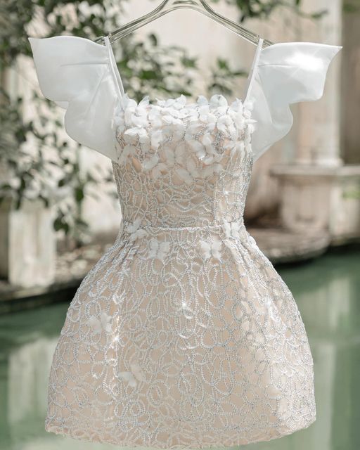 chic glitter a-line beaded short homecoming dress 18th birthday outfits P1947