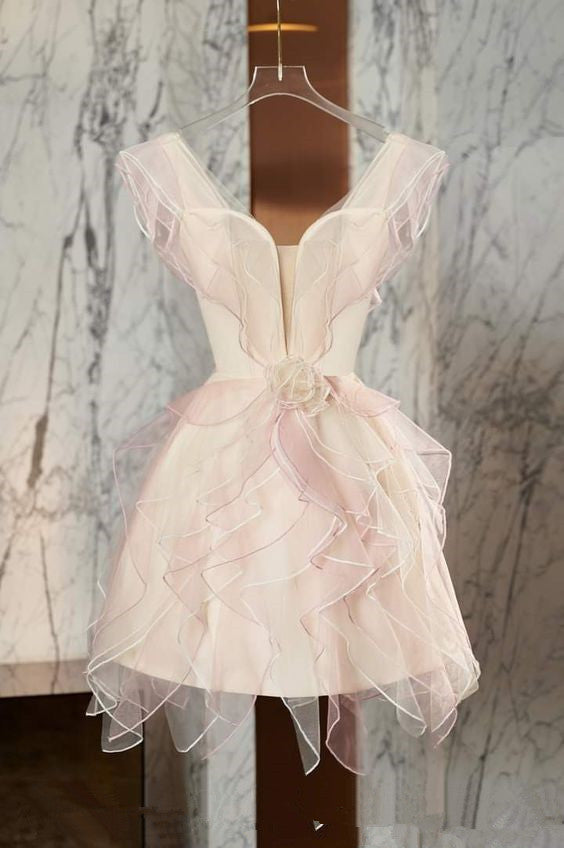 vintage a-line pink homecoming dress 18th birthday outfits P2055