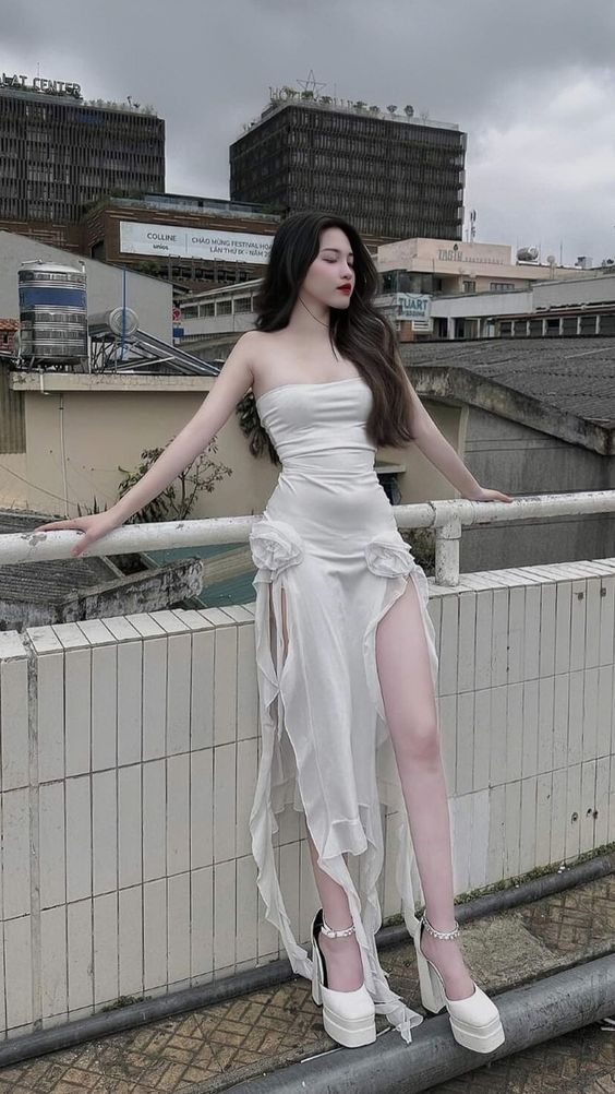 Sexy High Low Strapless White Prom Dresses 21th Birthday Outfit P2079