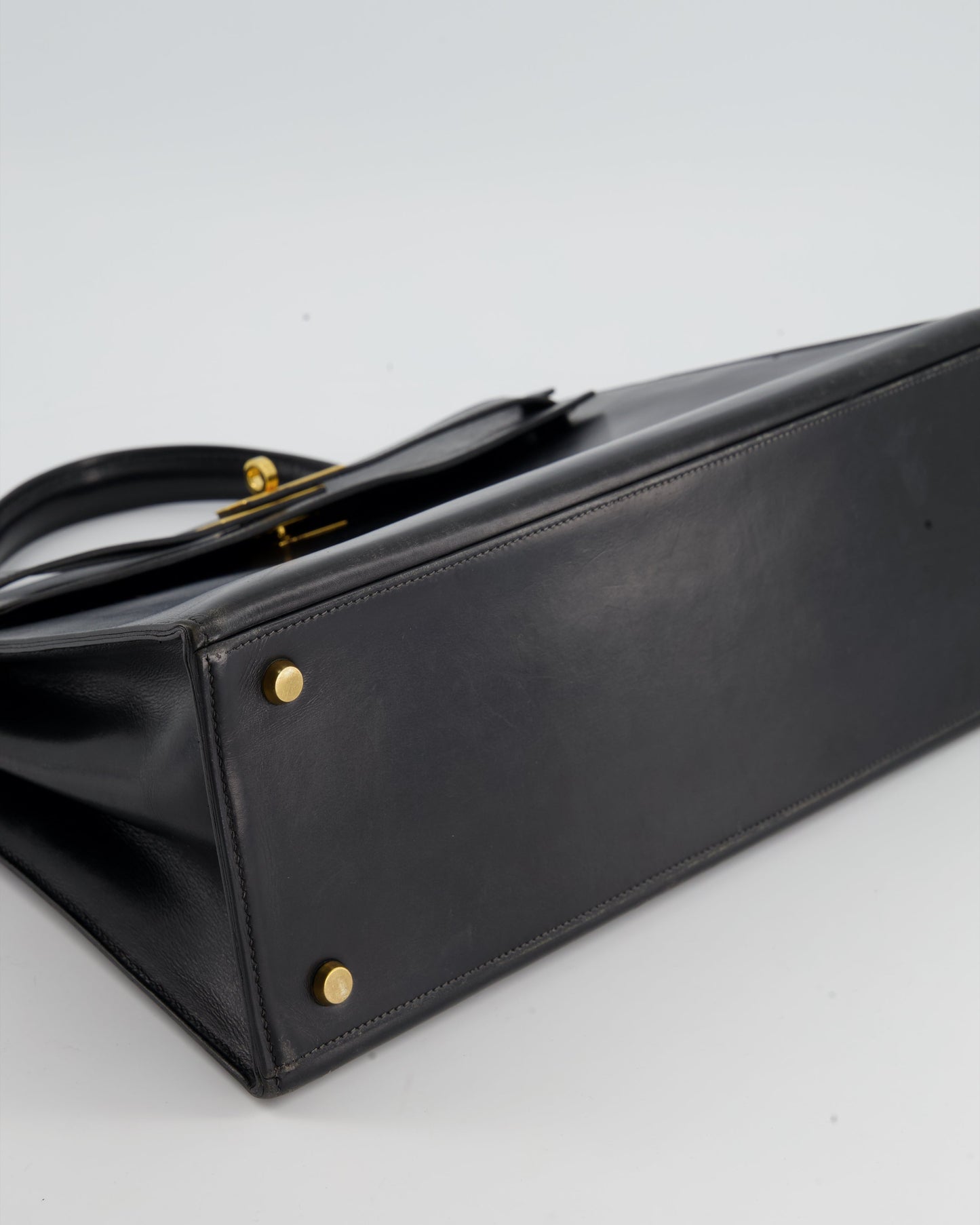 Hermès Vintage Kelly Bag 32cm Sellier in Black Box Calf Leather with Gold Hardware