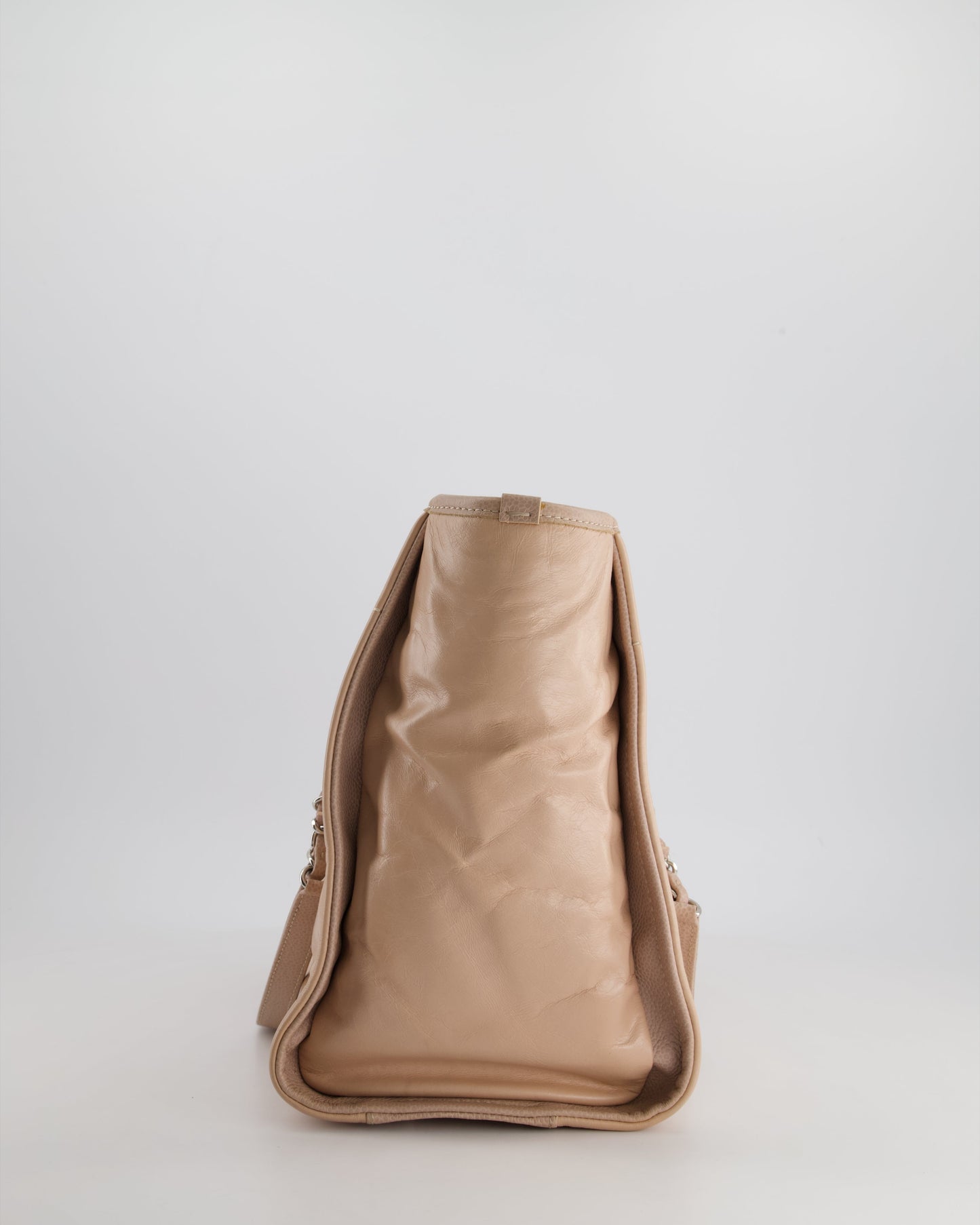 *FIRE PRICE* Chanel Dusty Pink Small Deauville Tote Bag in Calfskin Leather with Silver Hardware