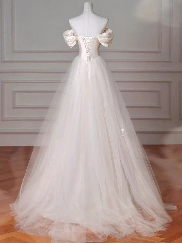 Vintage Sheath Off The Shoulder Satin Long Prom Dresses Party Evening Dress P2468