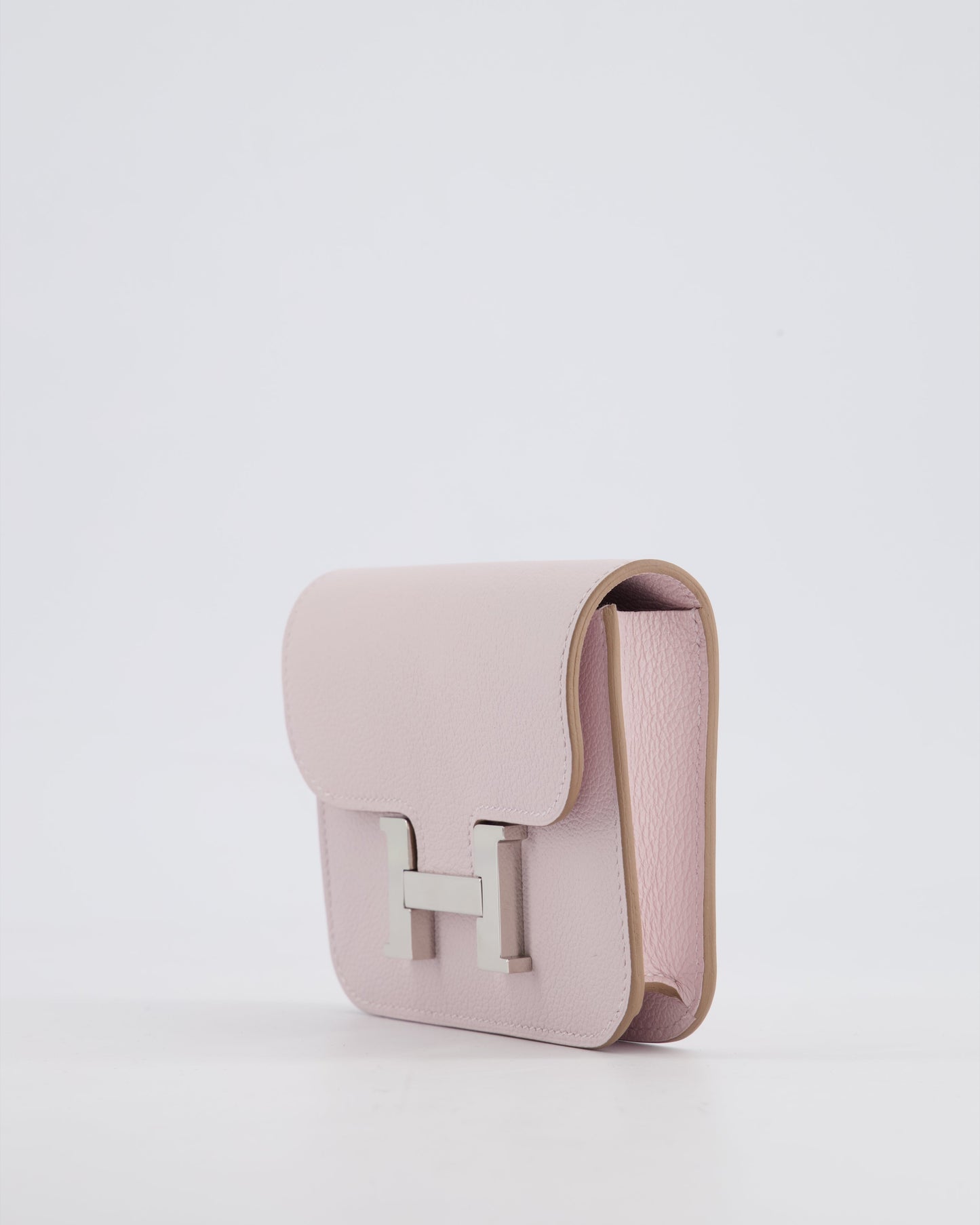 Hermès Constance Slim Belt Wallet Bag in Mauve Pale Evercolor Leather with Palladium Hardware