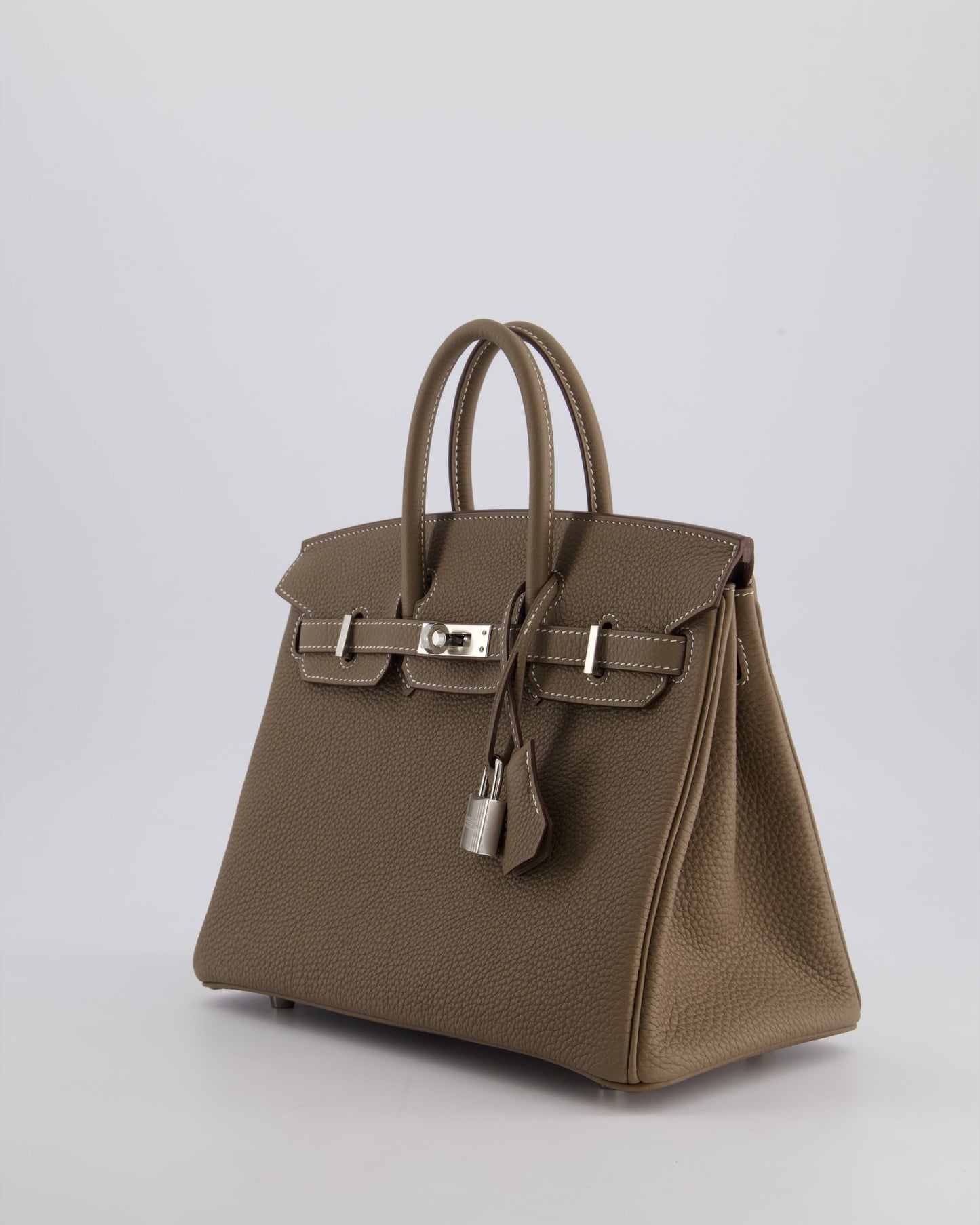 *HOT* Hermès Birkin Retourne 25cm Bag in Etoupe Togo Leather with Palladium Hardware
