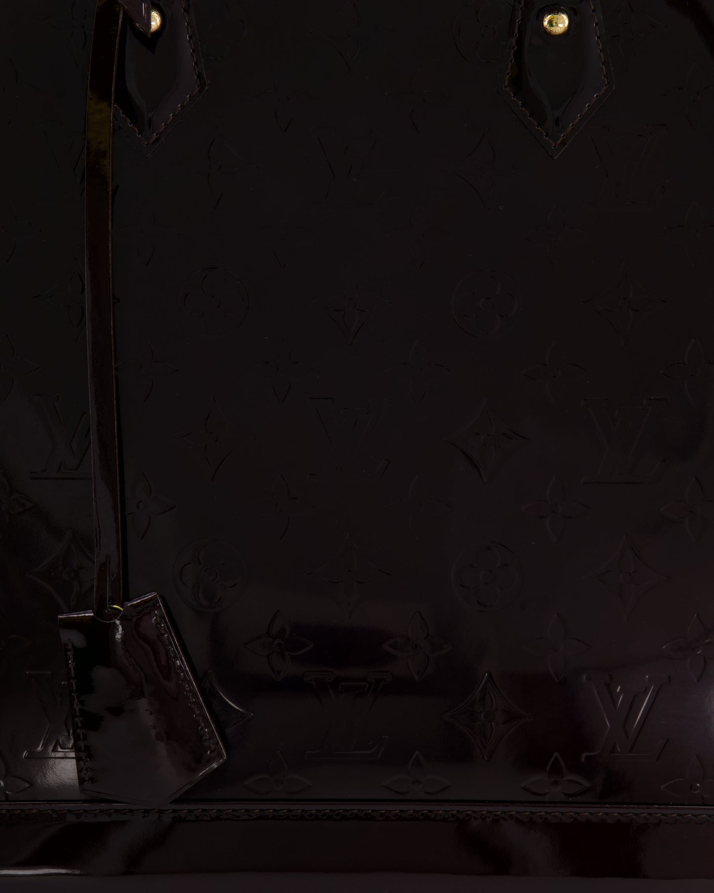 Louis Vuitton Alma Large Bag in Burgundy Monogram Patent Leather with Gold Hardware