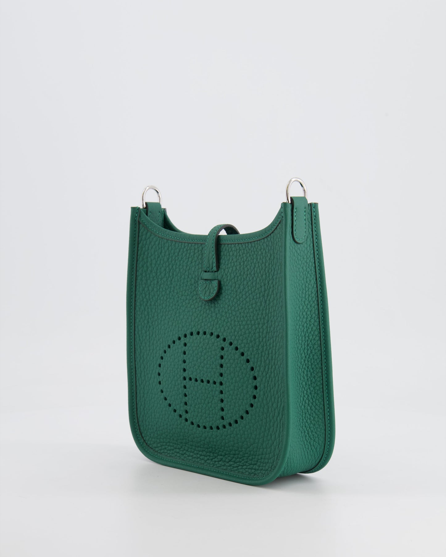 Hermès Mini Evelyne 16 Bag in Vert Moyen Clemence Leather with Palladium Hardware