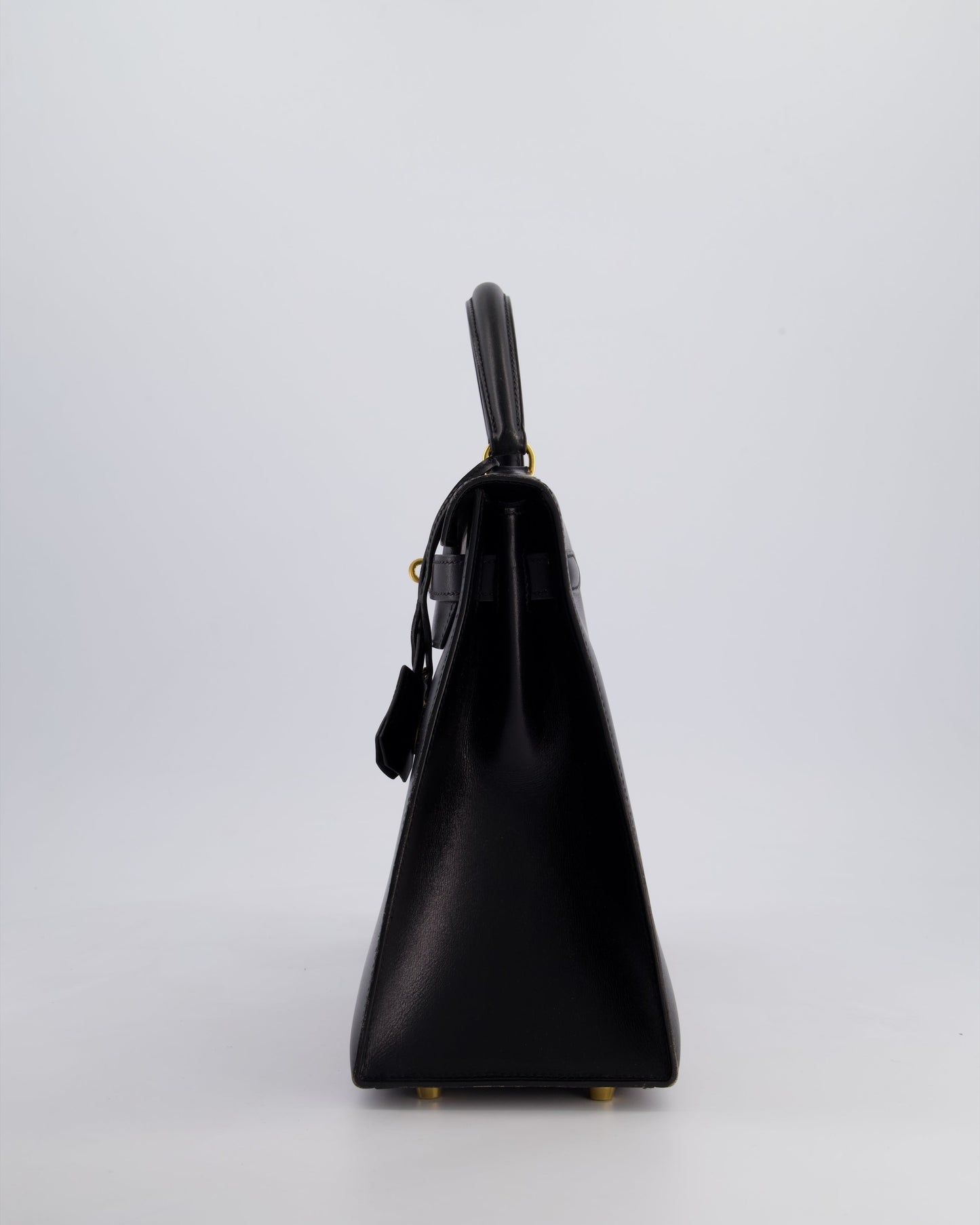 Hermès Vintage Kelly 32cm Sellier Bag in Noir Box Calf Leather with Gold Hardware