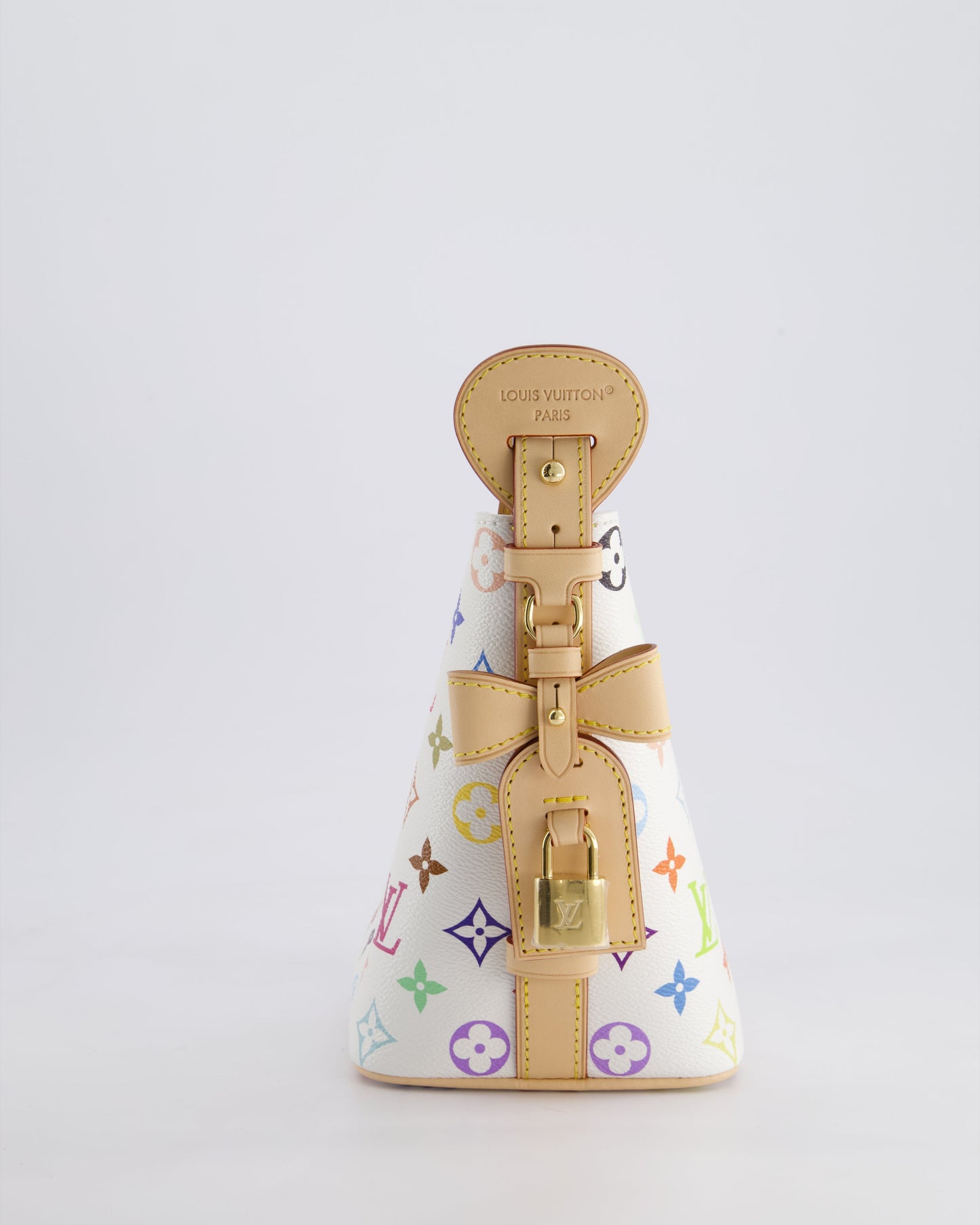 *NEW* Louis Vuitton X Takashi Murakami All In BB Bag in White Coated Canvas & Calfskin Leather with Gold Hardware