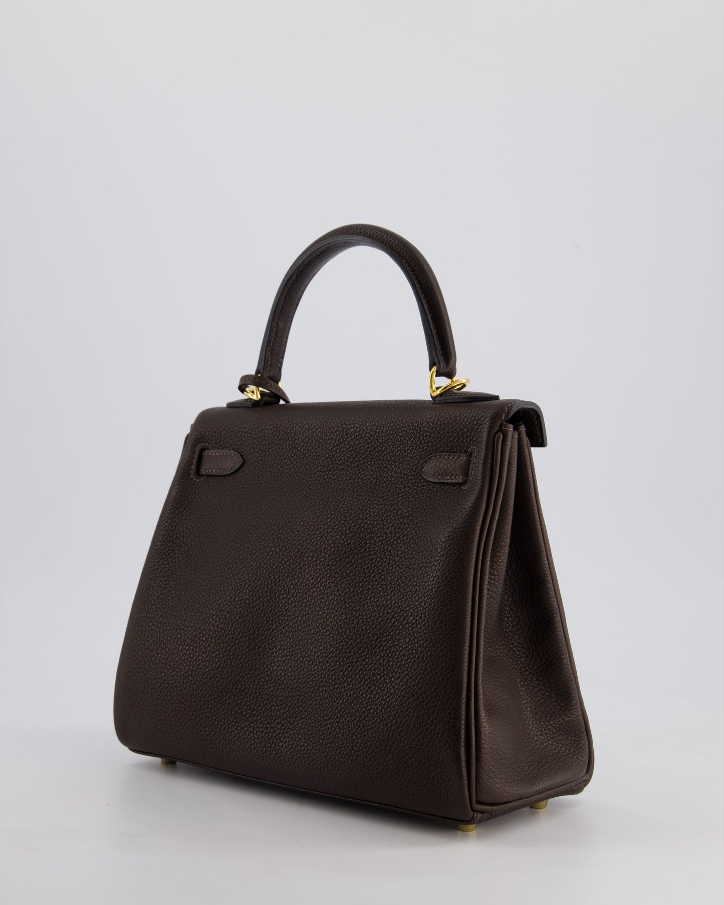 *SUPER RARE* Hermès Kelly Bag 25cm Retourne in Ebene Barenia Faubourg Leather with Gold Hardware