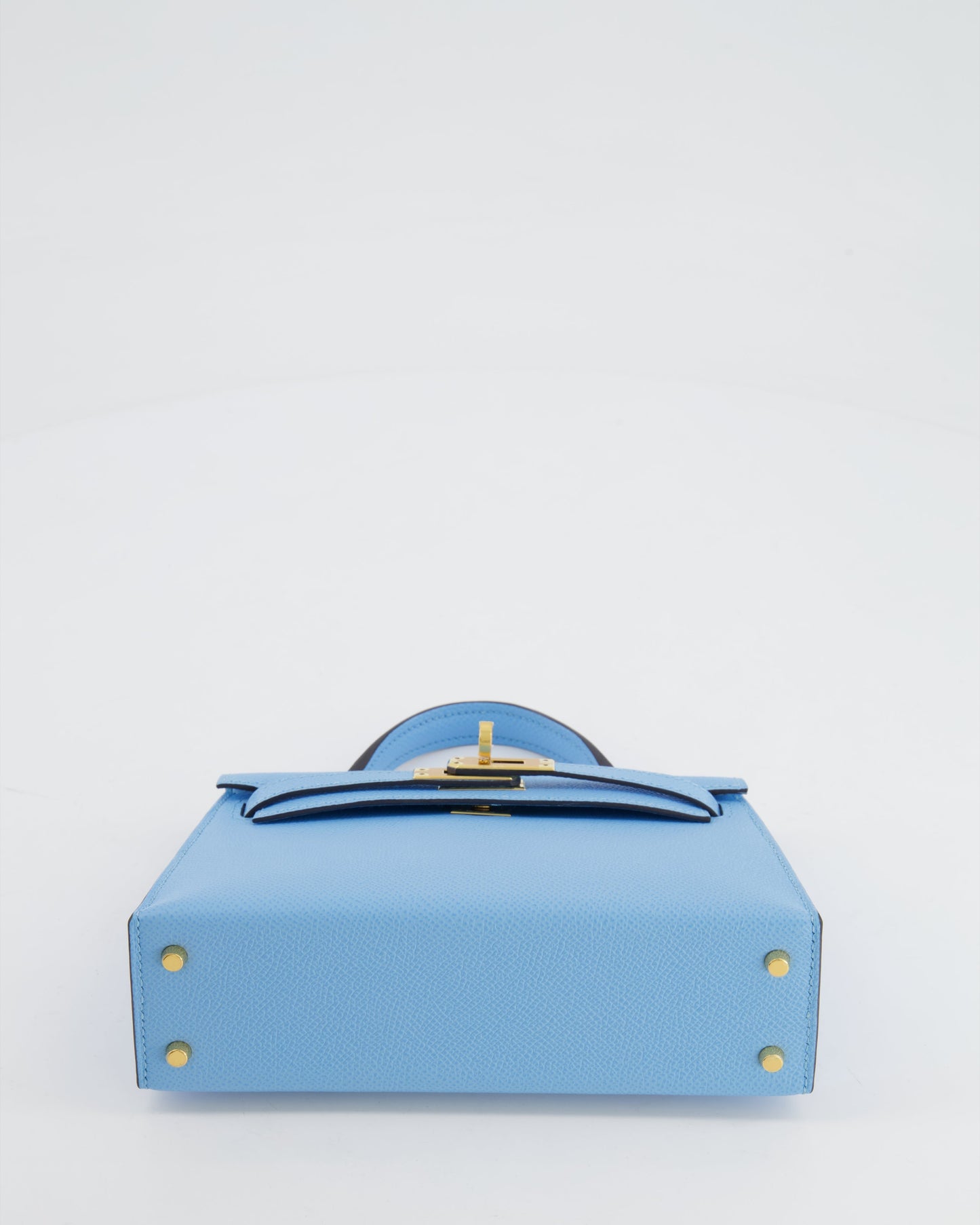 *HOT* Hermès Mini Kelly II 20cm Bag Bleu Celeste Epsom Leather with Gold Hardware