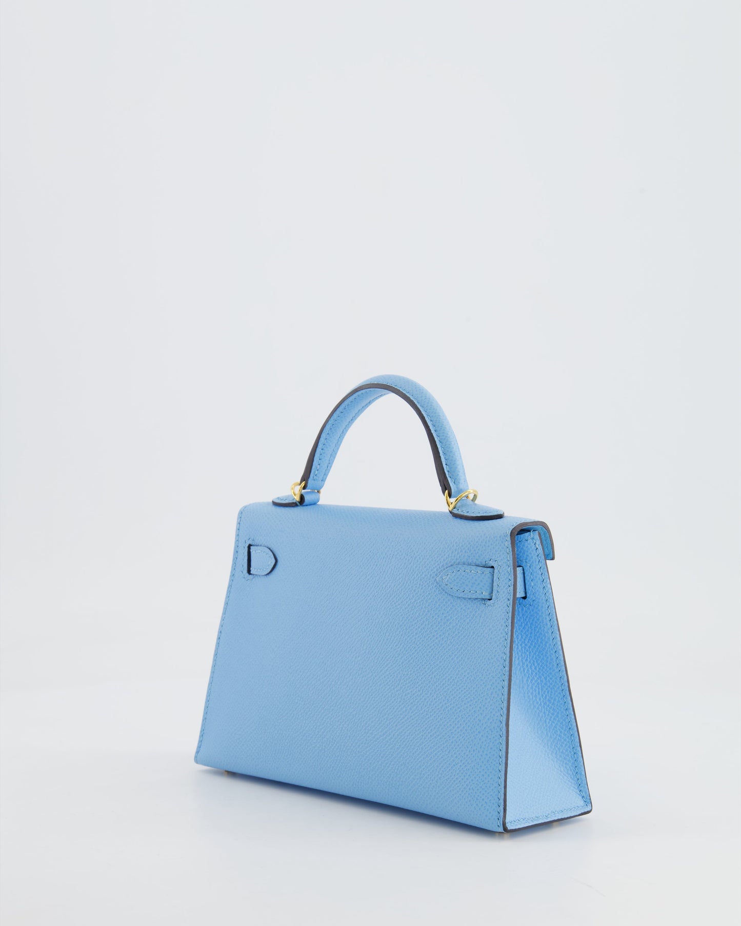*HOT* Hermès Mini Kelly II 20cm Bag Bleu Celeste Epsom Leather with Gold Hardware