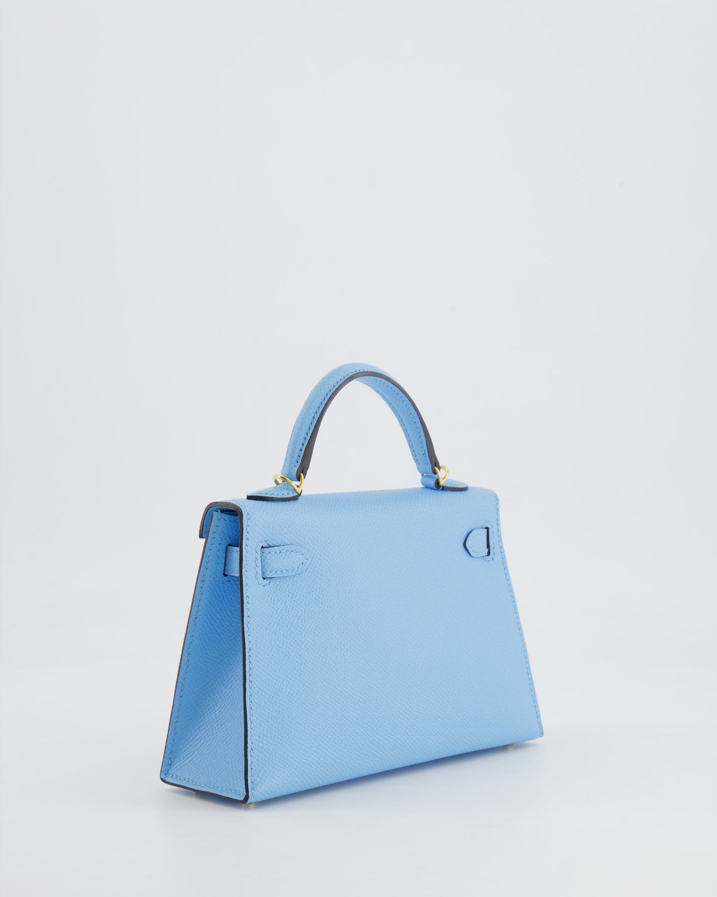 *HOT* Hermès Mini Kelly II 20cm Bag Bleu Celeste Epsom Leather with Gold Hardware