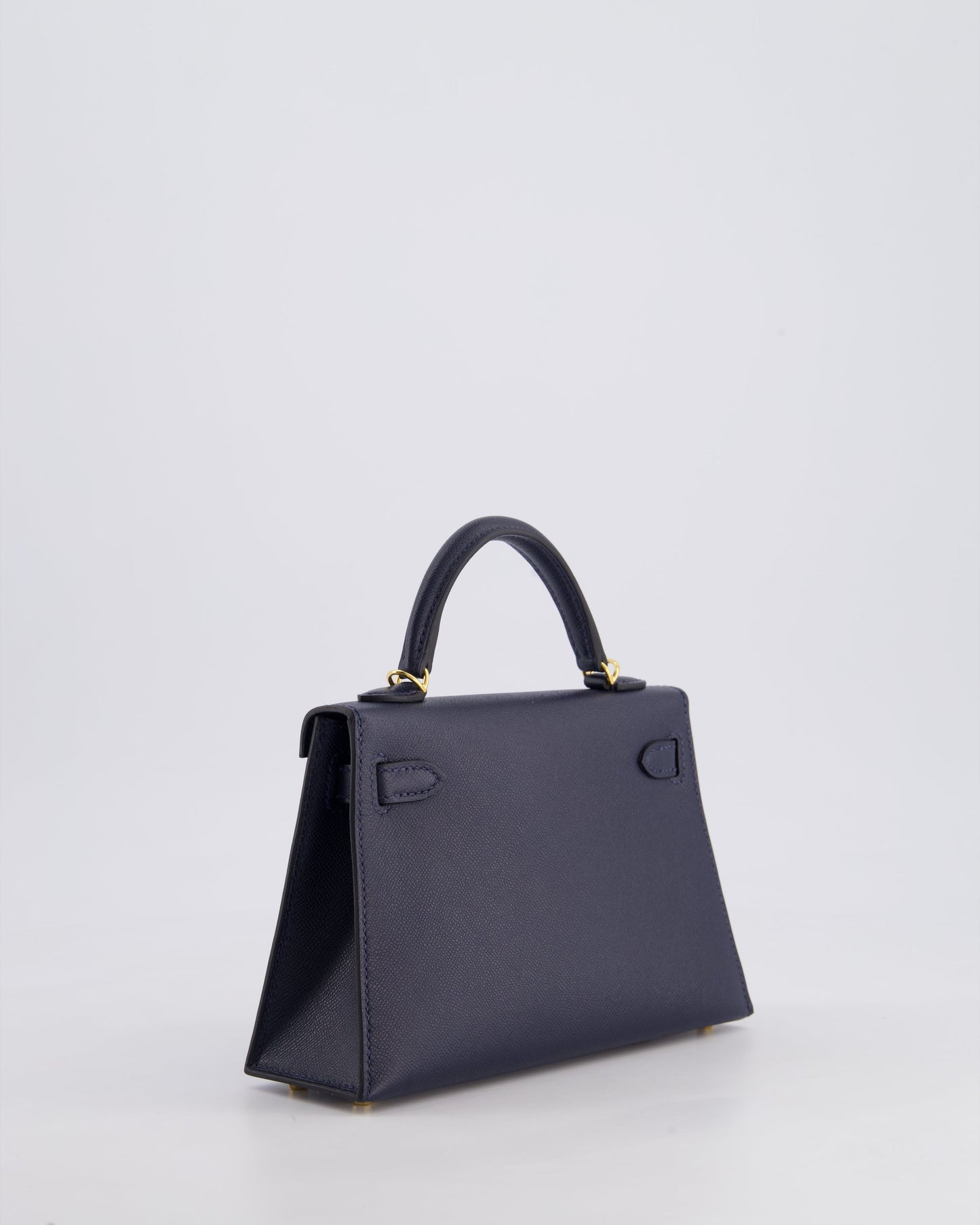 *RARE* Hermès Mini Kelly II Bag 20cm in Bleu Nuit Madame Leather with Gold Hardware