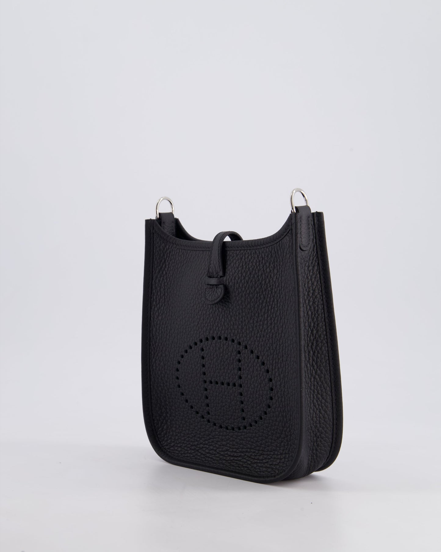 Hermès Mini Evelyne 16 Bag in Noir Clemence Leather with Palladium Hardware