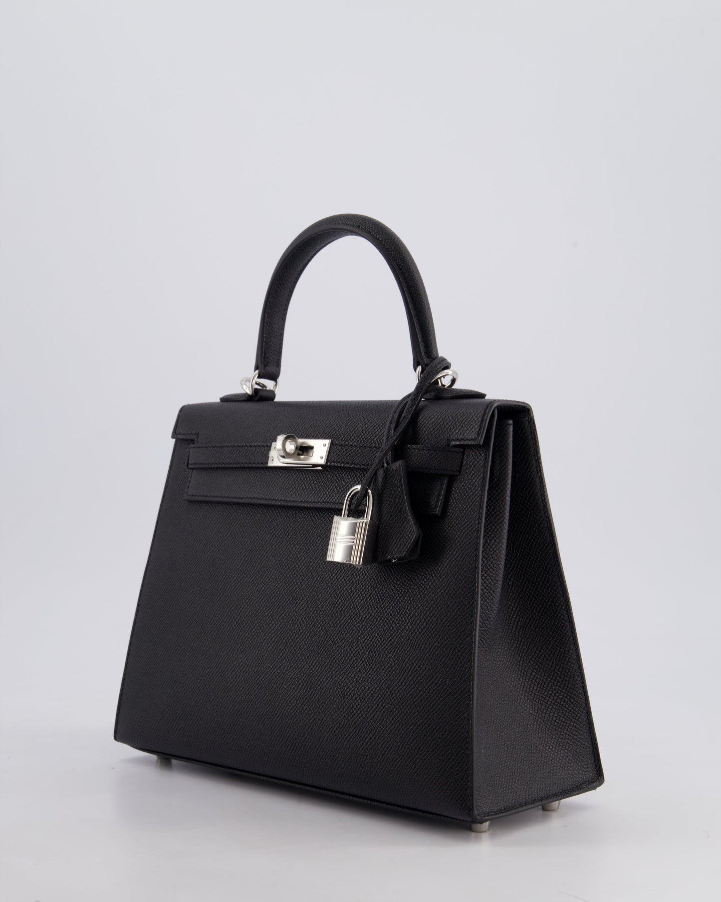 Hermès Kelly Bag Sellier 25cm in Noir Epsom Leather with Palladium Hardware