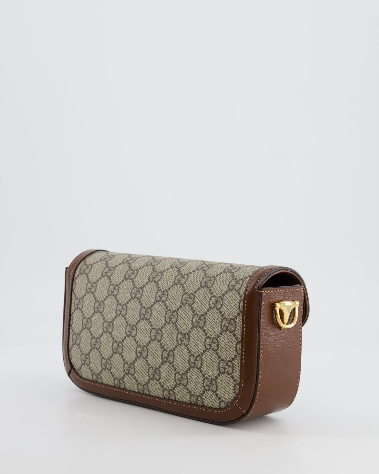 Gucci Beige and Brown Leather Horsebit 1955 Small Shoulder Bag with Gold Hardware RRP £2,130