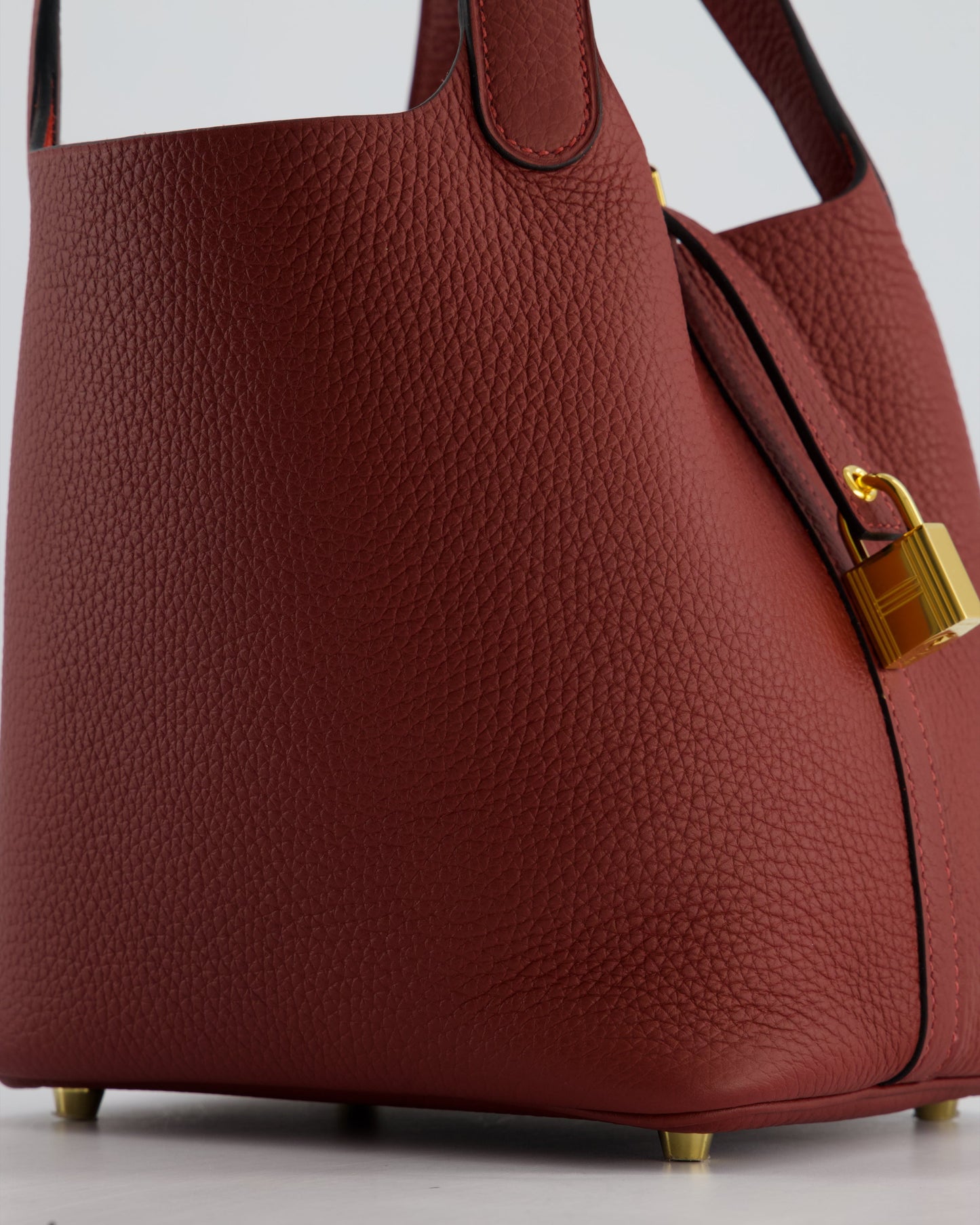 *HOT & RARE* Hermès Picotin Lock Bag 18cm in Rouge H Clemence Leather with Gold Hardware