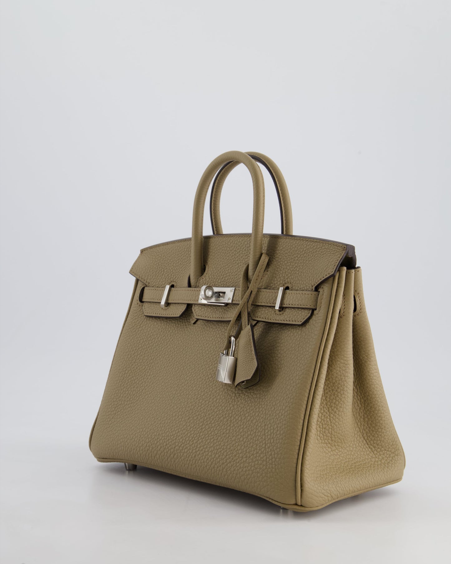 *RARE* Hermès Birkin 25cm Retourne Bag in Beige Marfa Togo Leather with Palladium Hardware