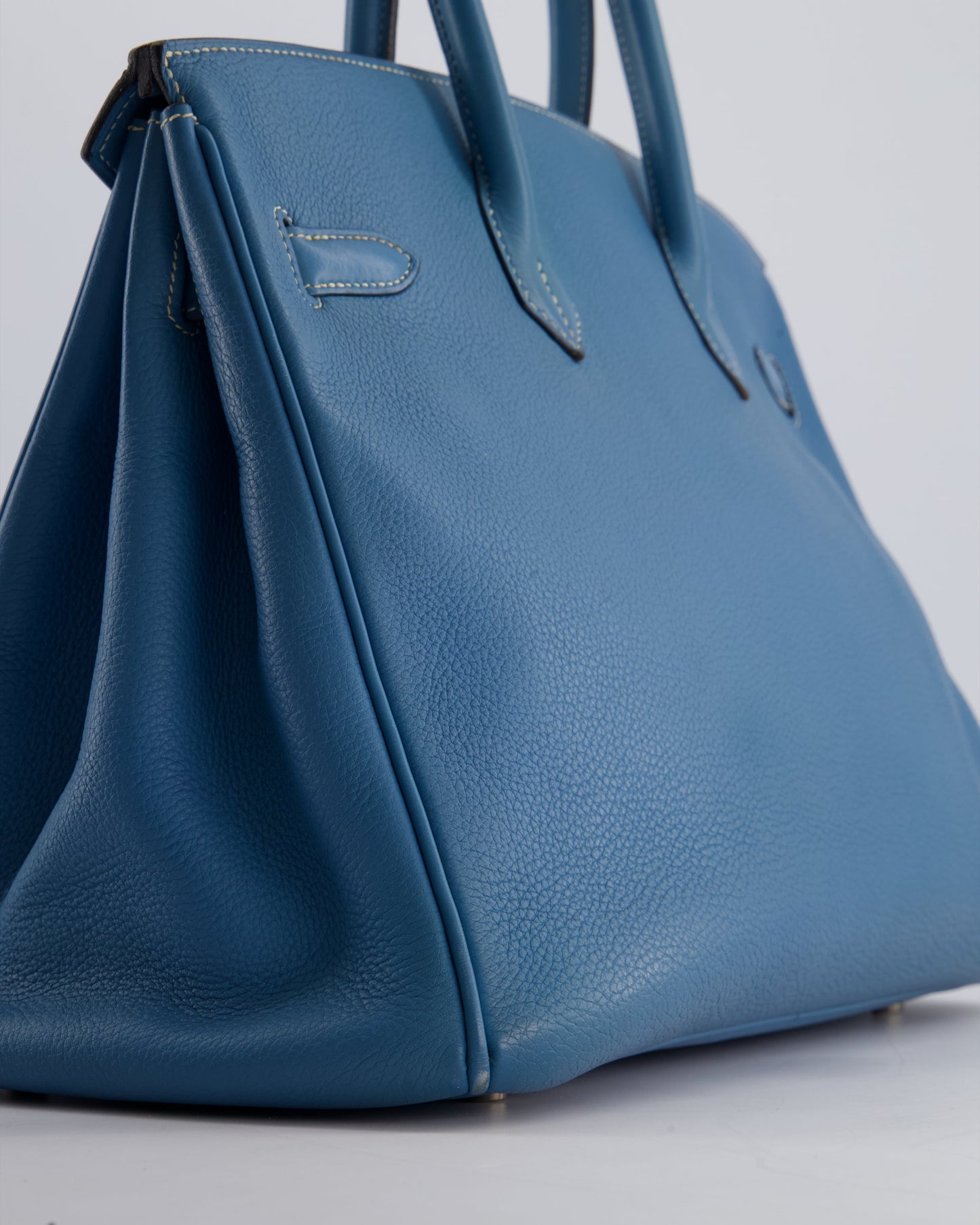 *HOT* Hermès Birkin 35cm Bag in Blue Jean Togo Leather with Palladium Hardware