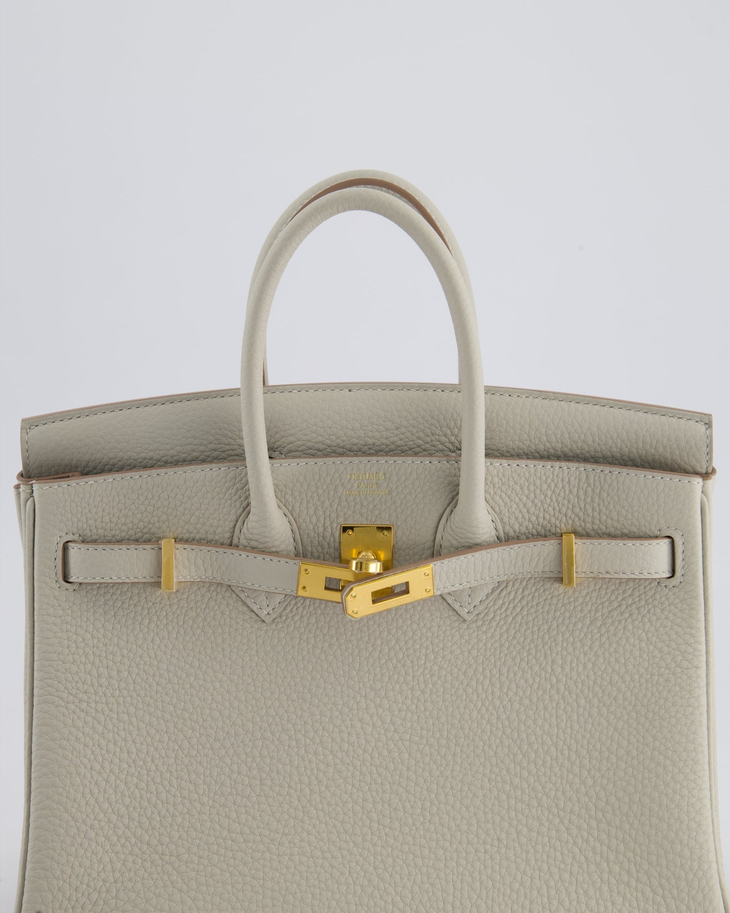 Hermès Birkin 25cm Retourne Bag in Gris Perle Togo Leather with Gold Hardware