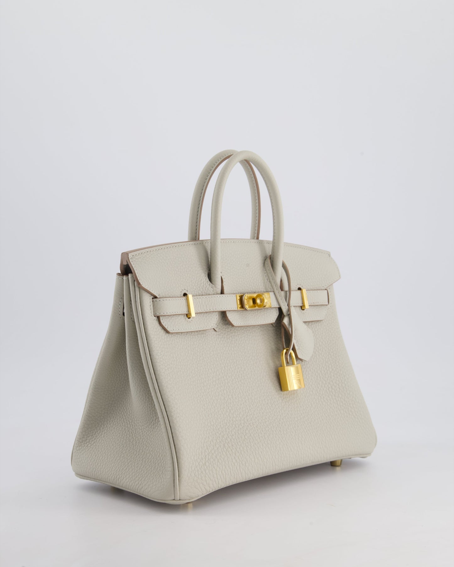 Hermès Birkin 25cm Retourne Bag in Gris Perle Togo Leather with Gold Hardware