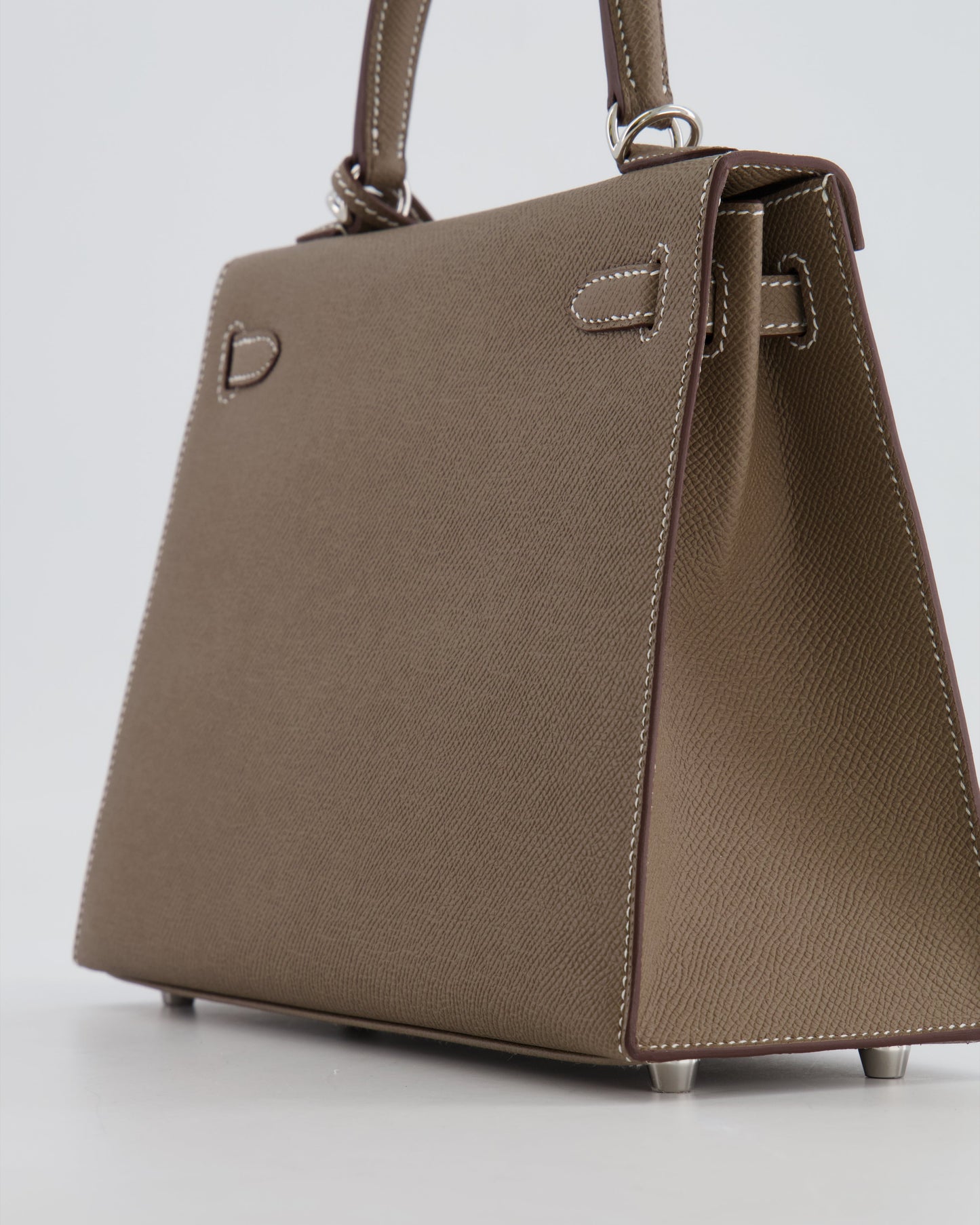 Hermès Kelly Sellier 25cm Bag in Etoupe Epsom Leather with Palladium Hardware