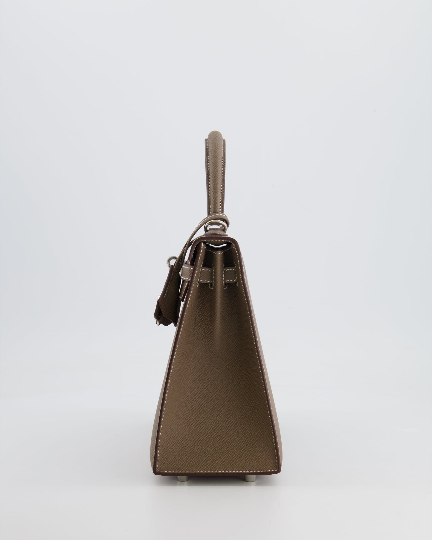 Hermès Kelly Sellier 25cm Bag in Etoupe Epsom Leather with Palladium Hardware