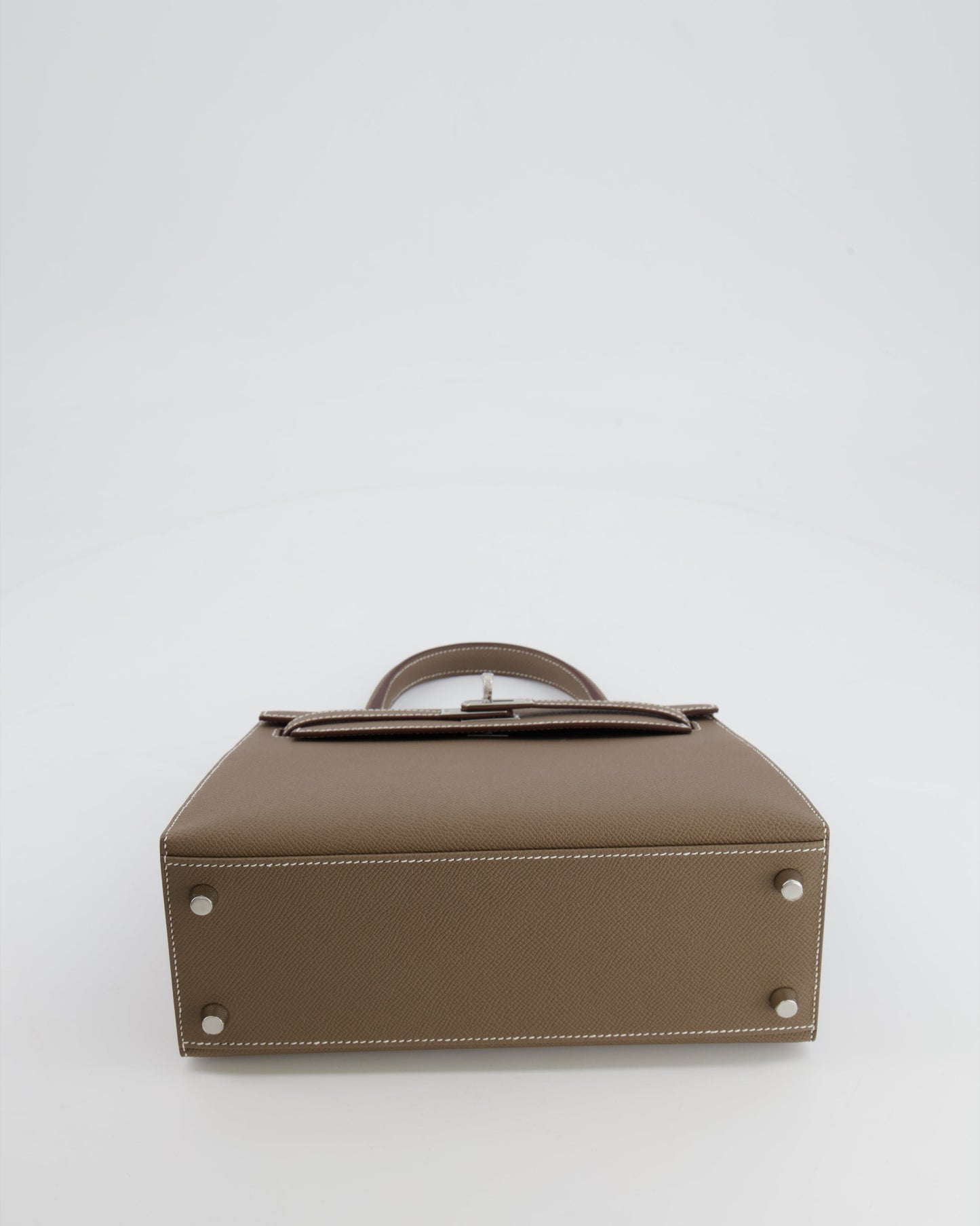 Hermès Kelly Sellier 25cm Bag in Etoupe Epsom Leather with Palladium Hardware