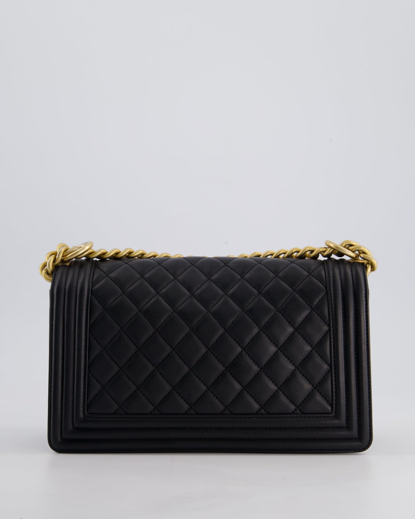 *FIRE PRICE* Chanel Black Medium Boy Bag in Lambskin Leather with Brushed Gold Hardware