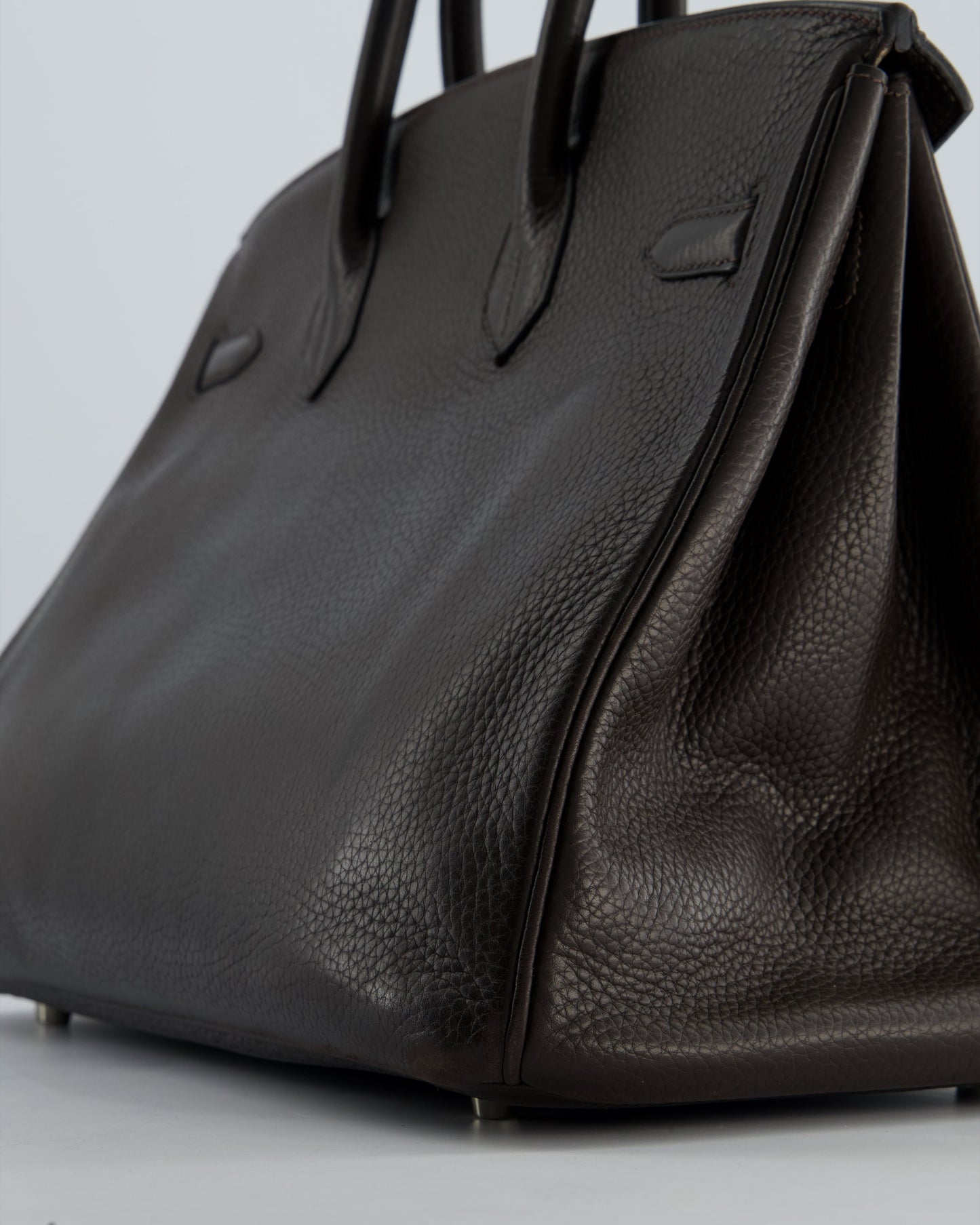 Hermès Birkin 35cm Bag in Chocolat Clemence Leather with Palladium Hardware