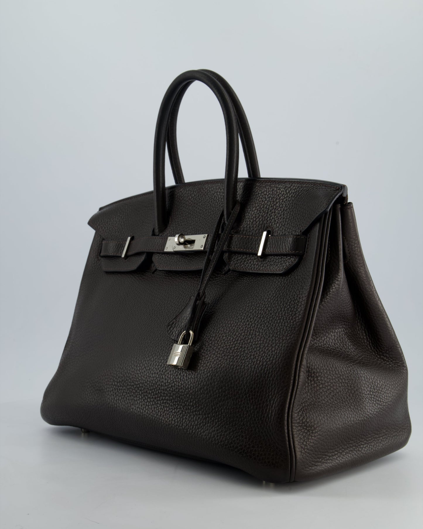 Hermès Birkin 35cm Bag in Chocolat Clemence Leather with Palladium Hardware