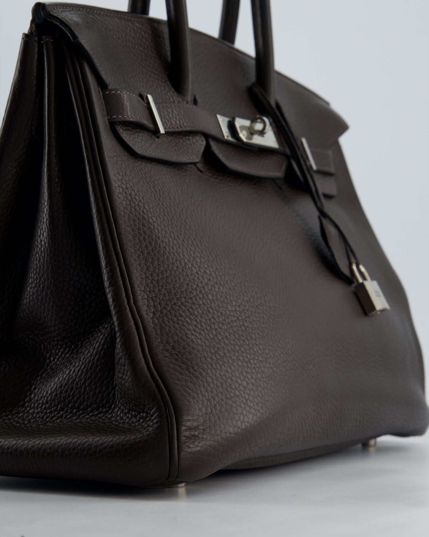 Hermès Birkin 35cm Bag in Chocolat Clemence Leather with Palladium Hardware