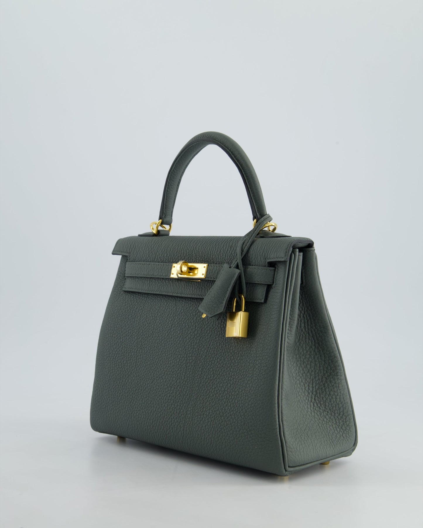 Hermès Kelly Retourne Bag 25cm in Vert Amande Togo Leather with Gold Hardware
