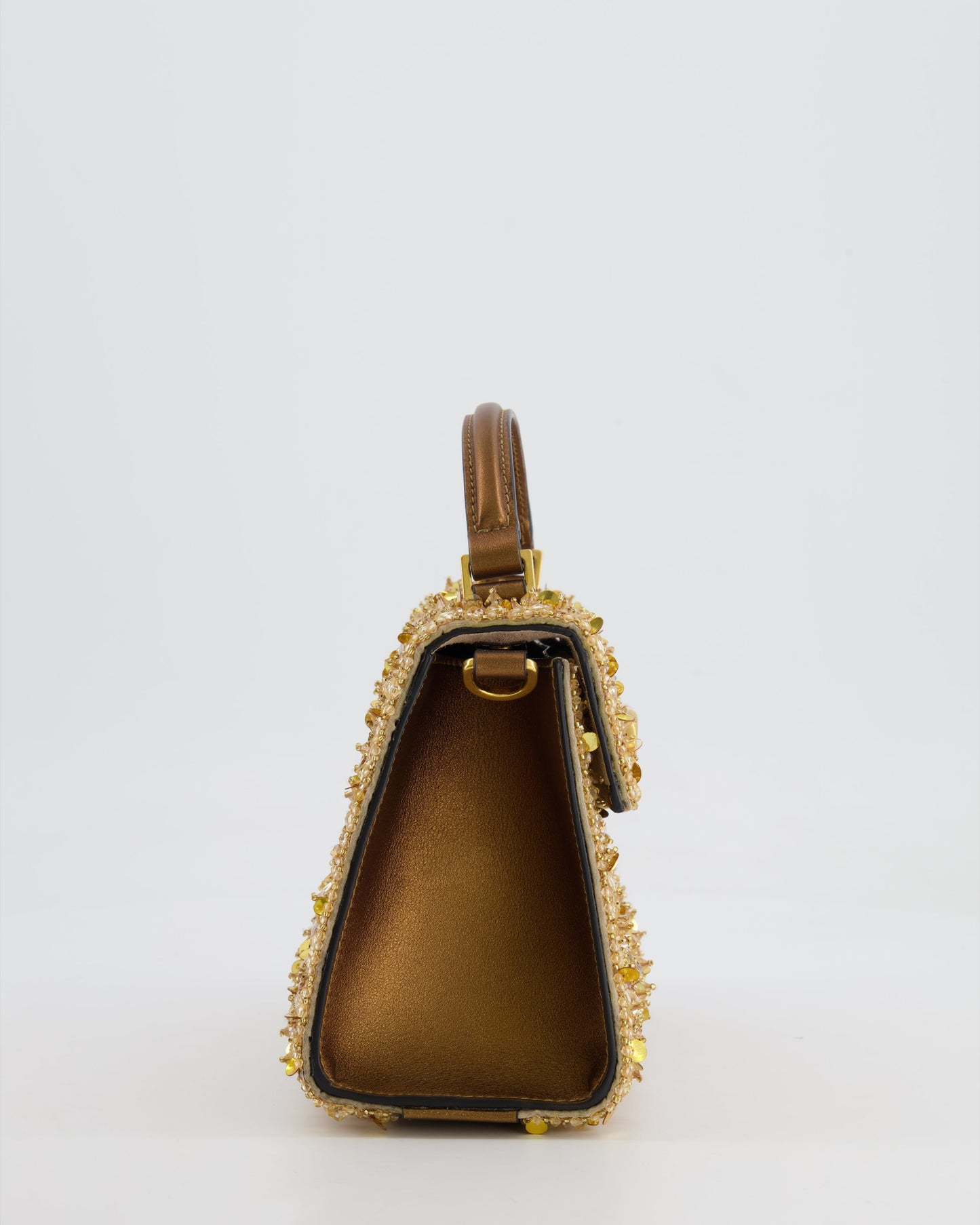 *HOT* Valentino Gold Sequin Embellished VSling Top Handle Mini Bag with Gold Hardware RRP £3,250