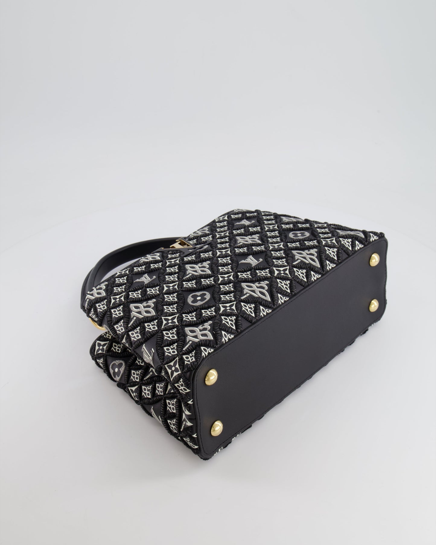 Louis Vuitton Limited Edition Since 1854 Monogram Capucines MM Bag in Black Calfskin and Embroideries with Gold Hardware