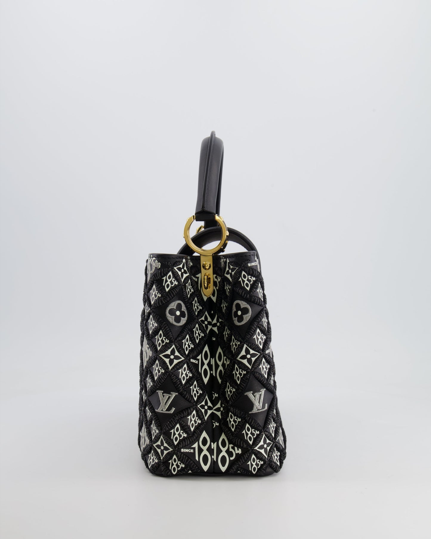 Louis Vuitton Limited Edition Since 1854 Monogram Capucines MM Bag in Black Calfskin and Embroideries with Gold Hardware