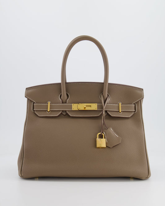 Hermès Birkin 30cm Retourne in Etoupe Togo Leather with Gold Hardware