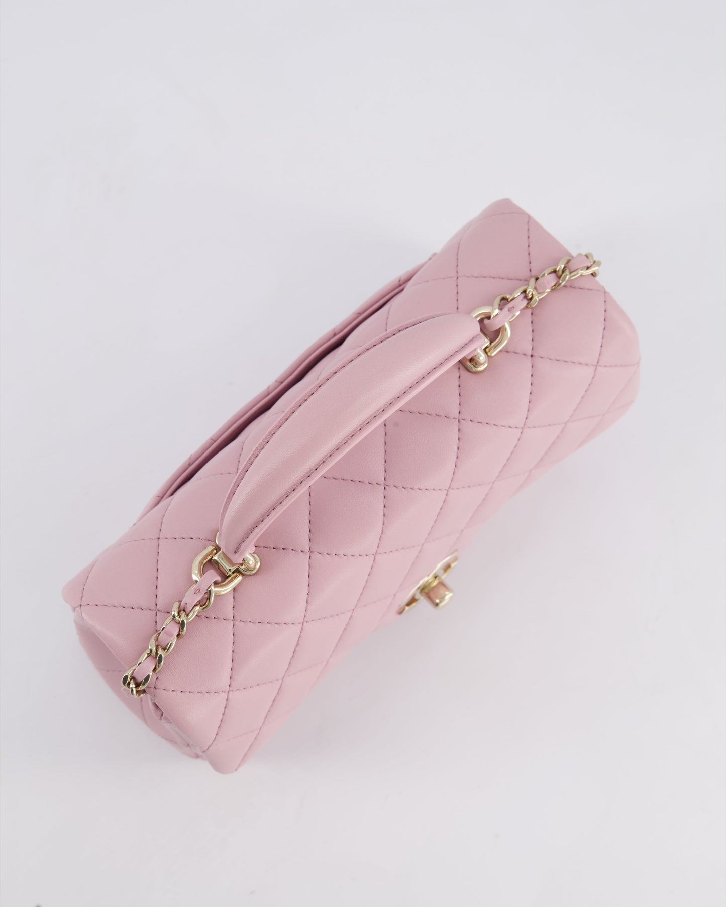 *HOT* Chanel Lilac Mini Rectangular Single Flap Bag in Lambskin Leather with Champagne Gold Hardware