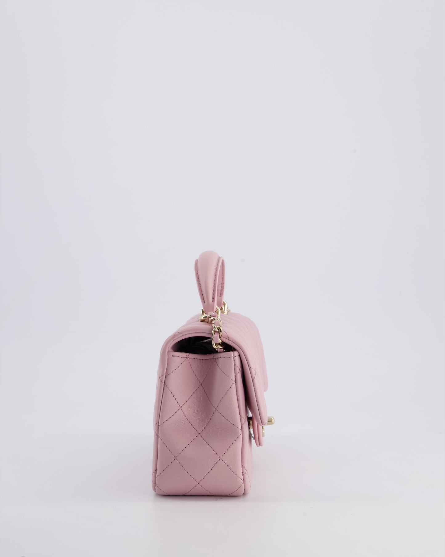 *HOT* Chanel Lilac Mini Rectangular Single Flap Bag in Lambskin Leather with Champagne Gold Hardware