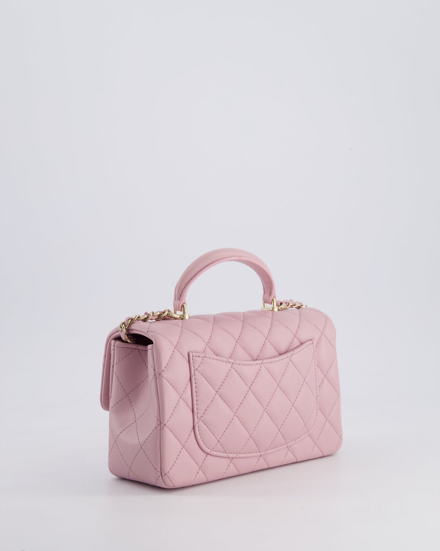 *HOT* Chanel Lilac Mini Rectangular Single Flap Bag in Lambskin Leather with Champagne Gold Hardware