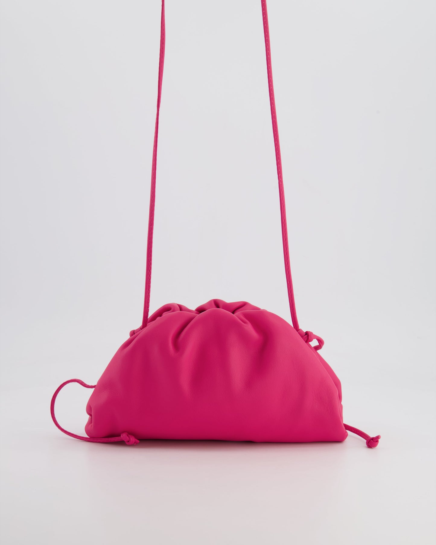Bottega Veneta Hot Pink Leather Mini Crossbody Pouch Bag
