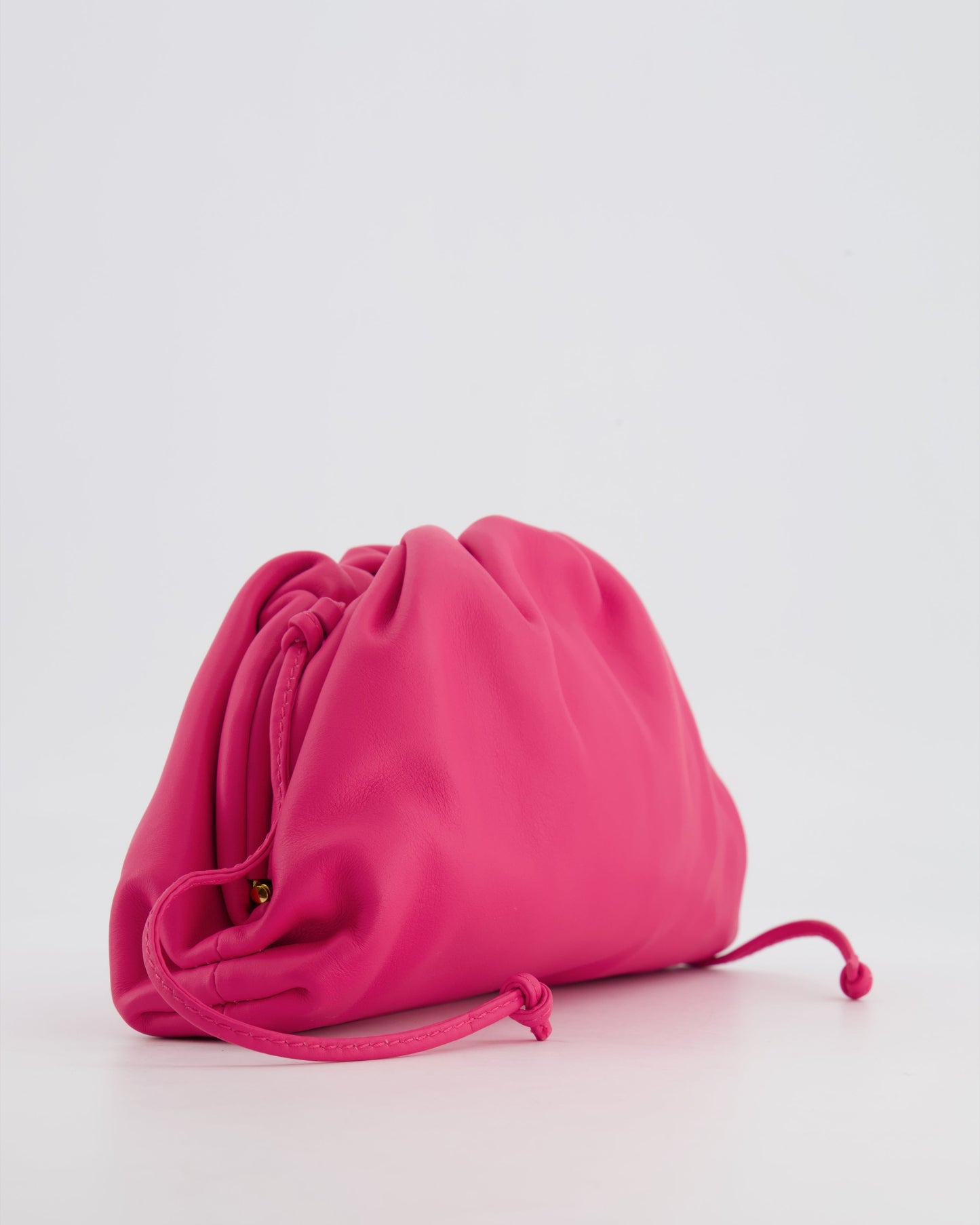 Bottega Veneta Hot Pink Leather Mini Crossbody Pouch Bag