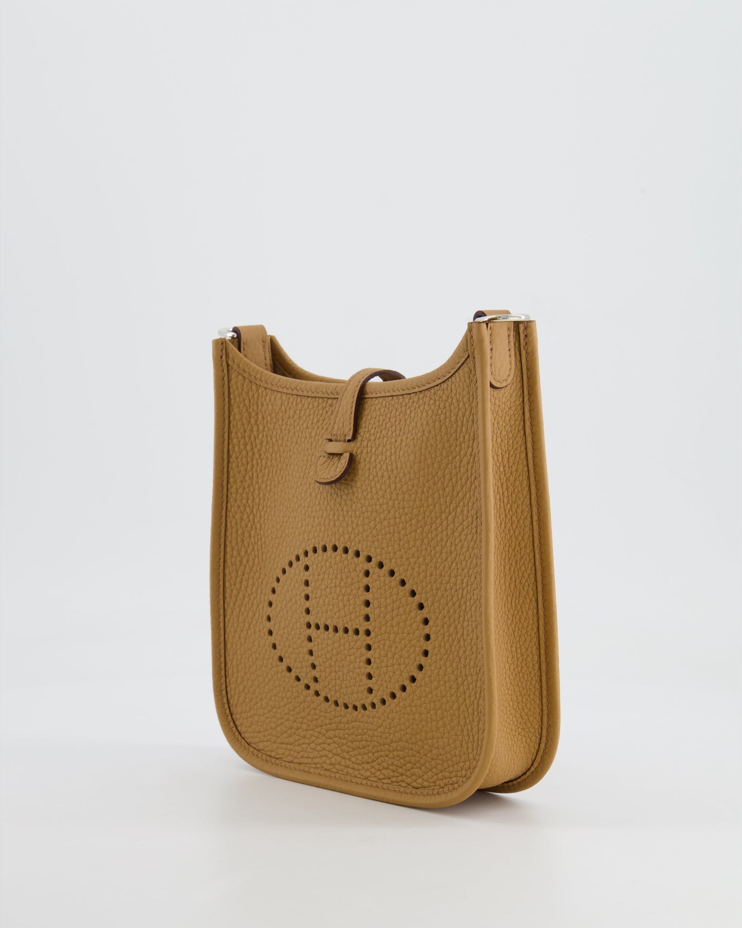 Hermès Mini Evelyne 16 Bag in Biscuit Clemence Leather with Palladium Hardware