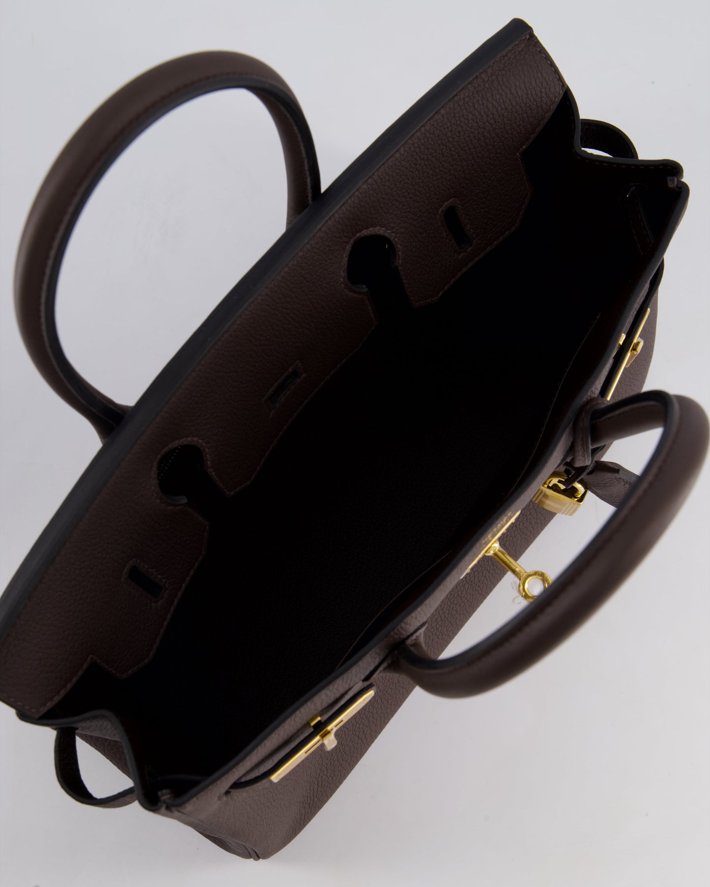 *HOT* Hermès Birkin Bag 30cm Retourne in Ebene Togo Leather with Gold Hardware