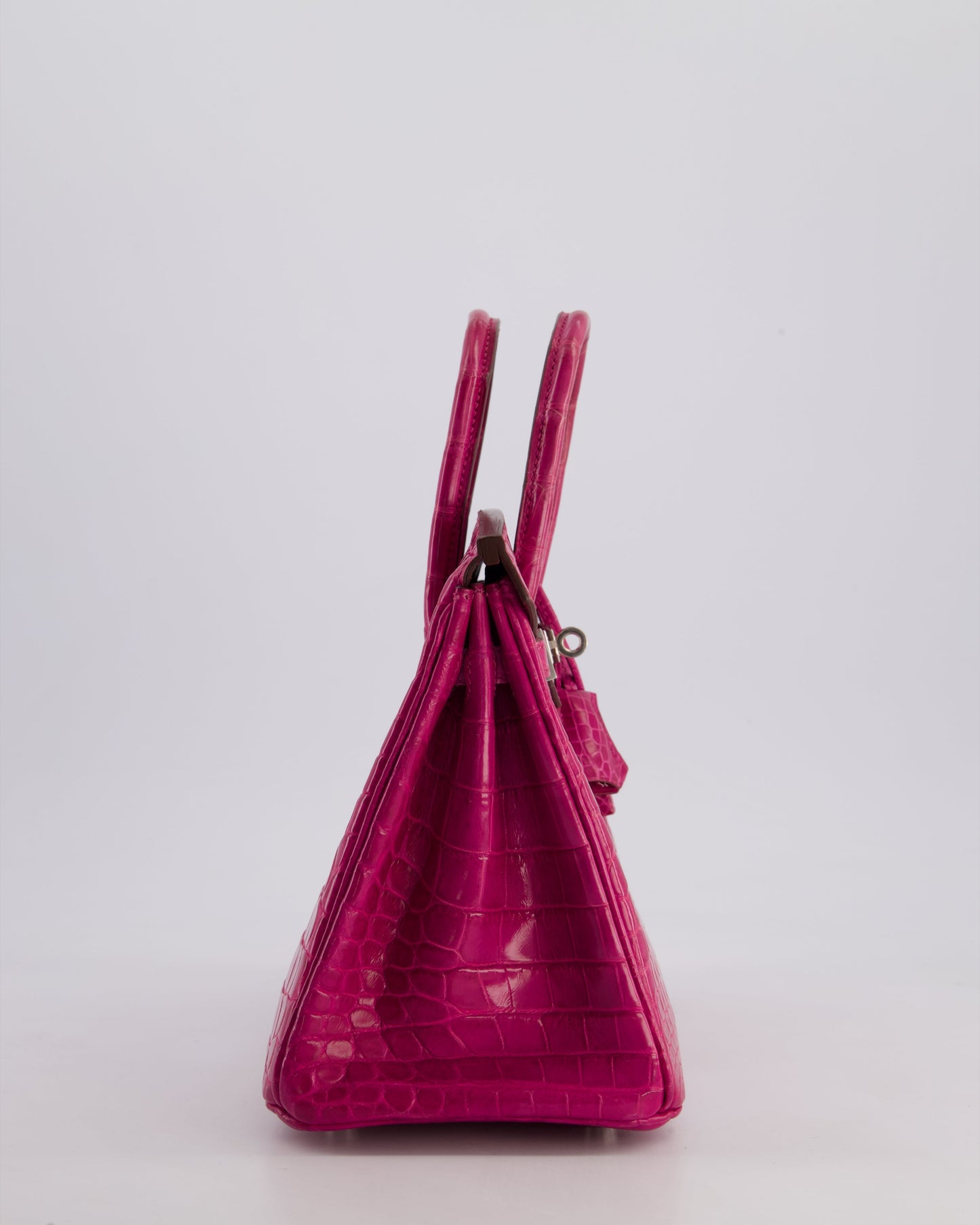 *RARE* Hermès Birkin 25cm Retourne Bag in Rose Scheherezade Niloticus Porosus with Palladium Hardware