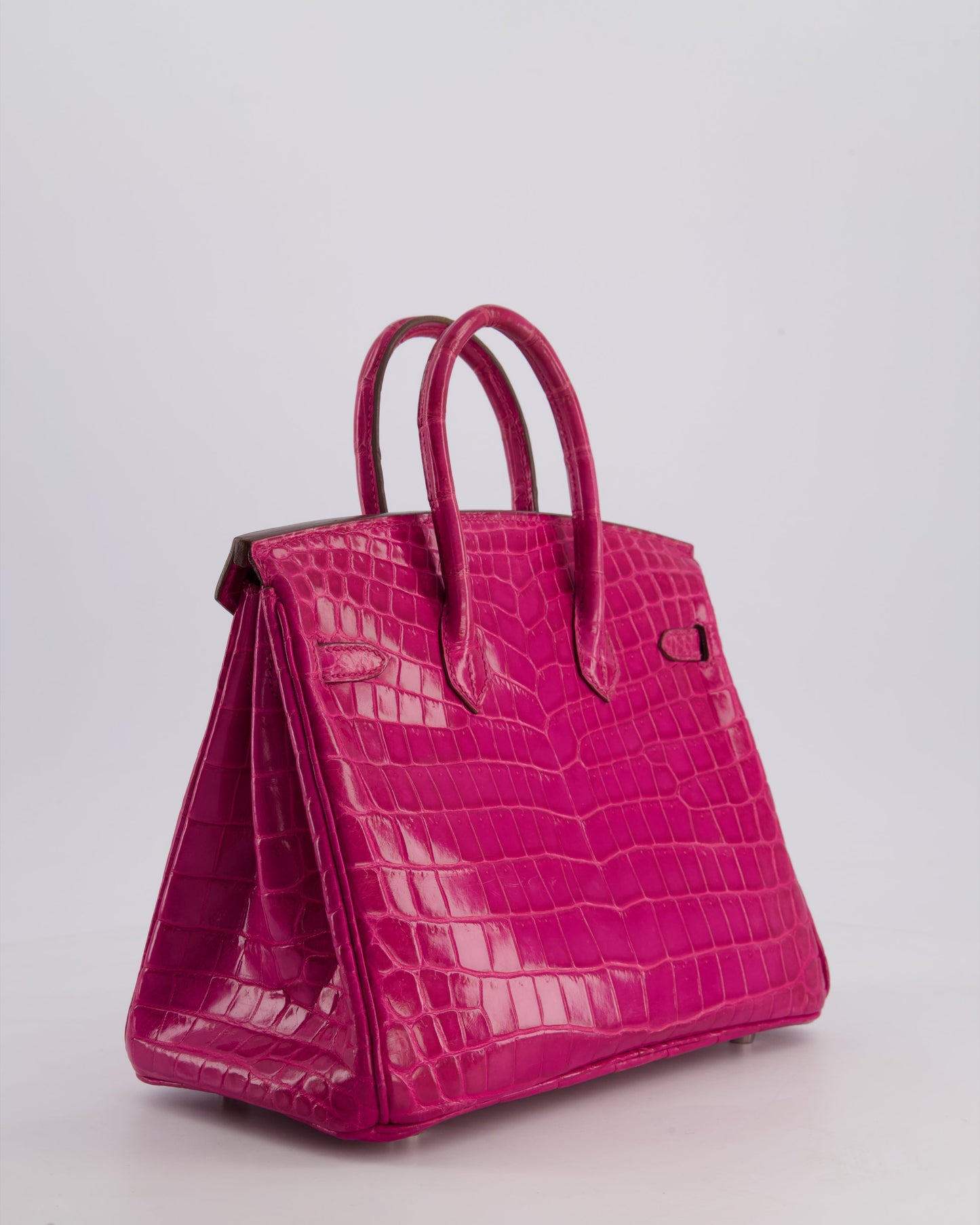 *RARE* Hermès Birkin 25cm Retourne Bag in Rose Scheherezade Niloticus Porosus with Palladium Hardware