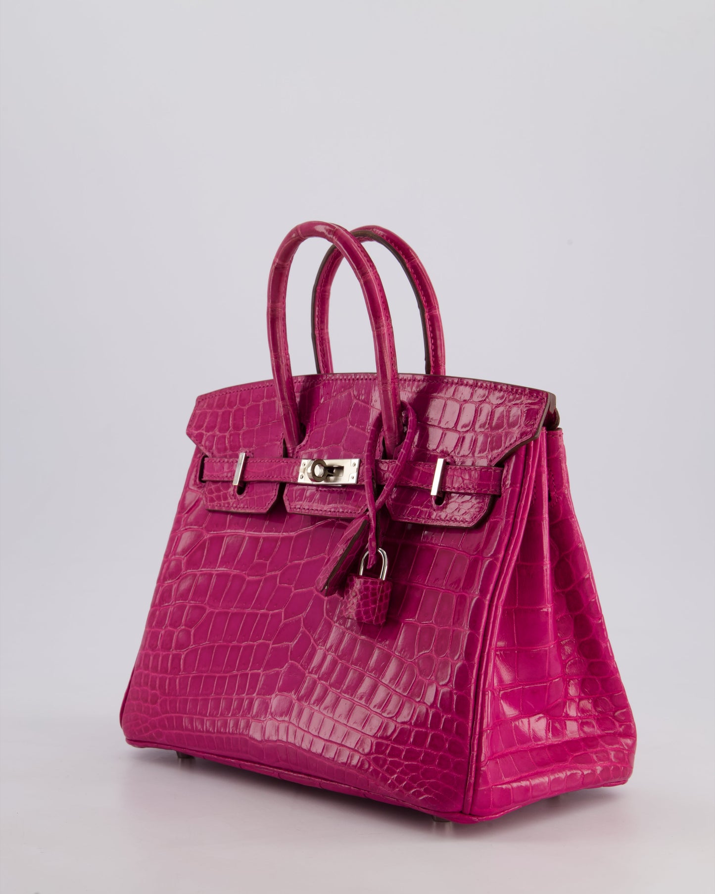 *RARE* Hermès Birkin 25cm Retourne Bag in Rose Scheherezade Niloticus Porosus with Palladium Hardware