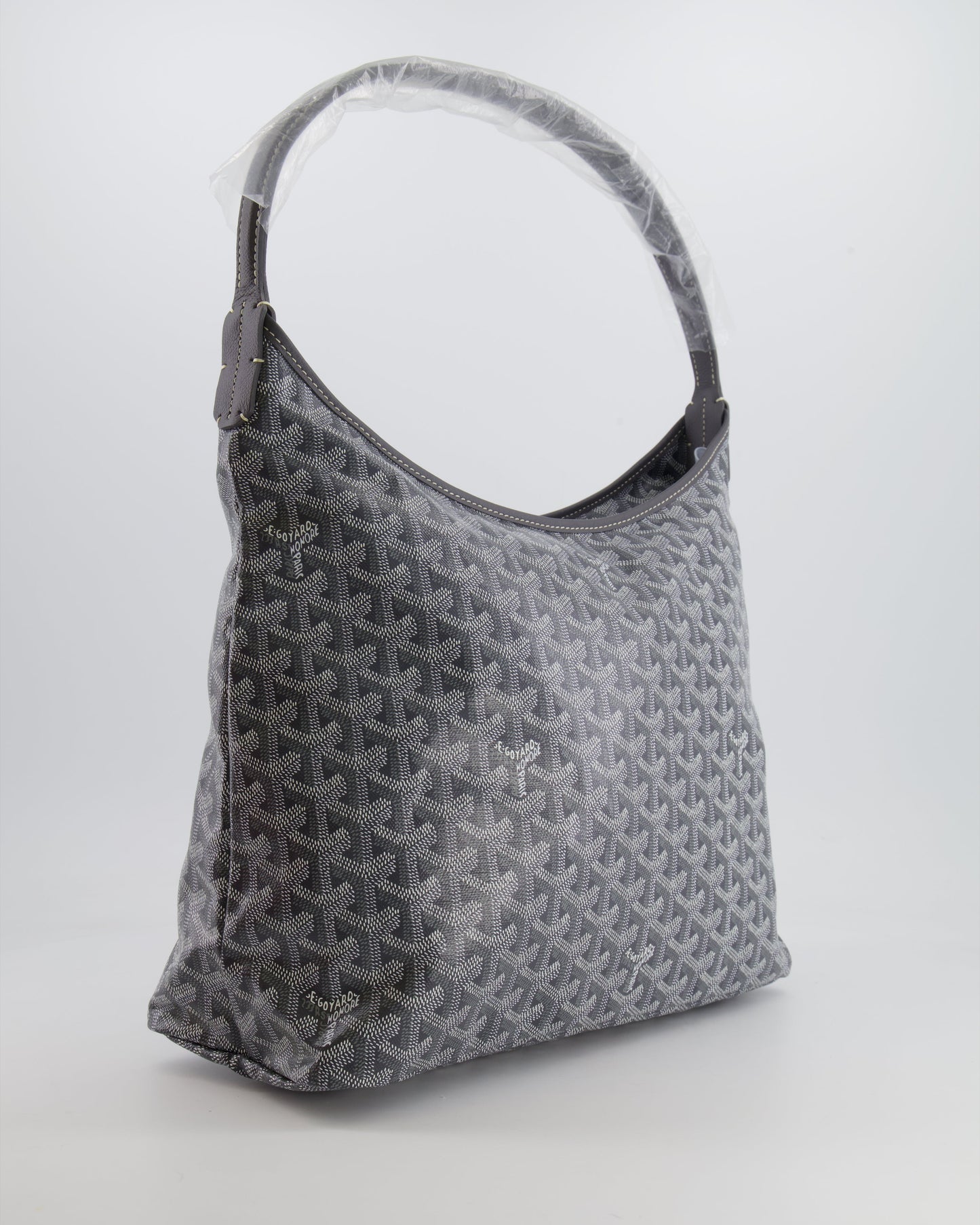 Goyard Grey Goyardine Canvas Boheme Hobo Bag with Dog Print