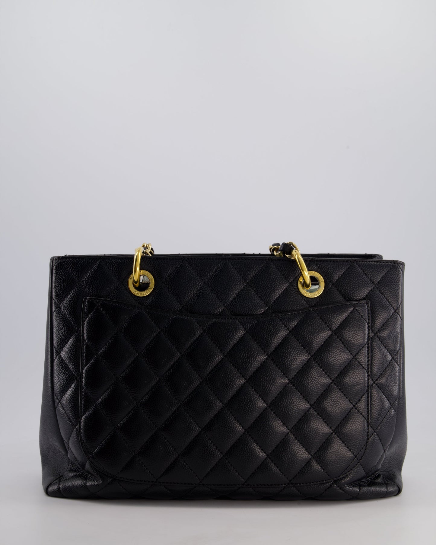 Chanel Black GST Grand Shopper Tote Bag in Caviar Leather with Gold Hardware
