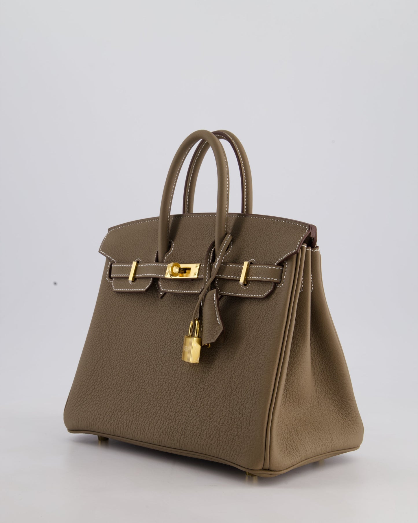 Hermès Birkin Retourne 25cm Bag in Etoupe Togo Leather with Gold Hardware